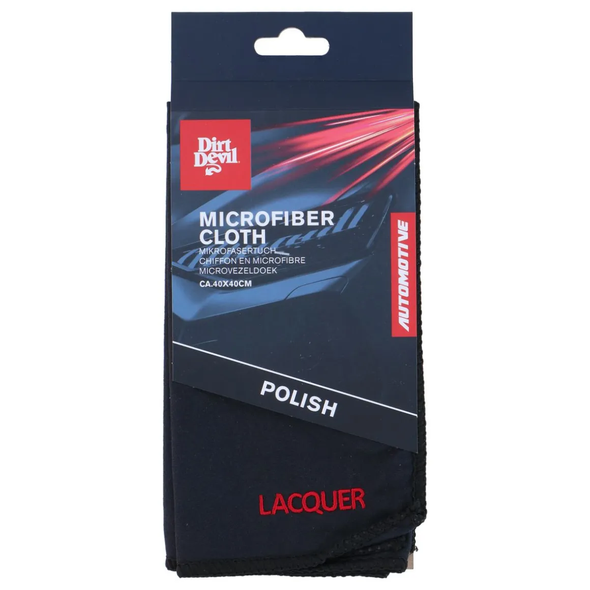 Mikrofasertuch Poliertuch 40 x 40 cm schwarz/rot