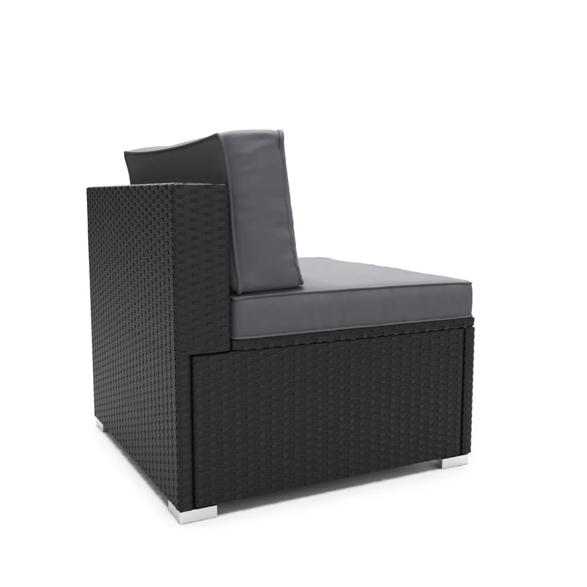 Mittelteil Rattanlounge KRETA schwarz/anthrazit