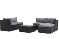 Mittelteil Rattanlounge KRETA schwarz/anthrazit
