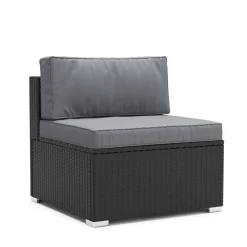 Mittelteil Rattanlounge KRETA schwarz/anthrazit