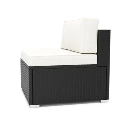 Mittelteil Rattanlounge KRETA schwarz/weiss