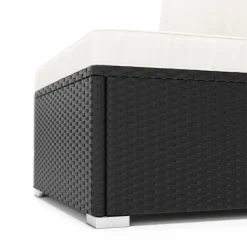 Mittelteil Rattanlounge KRETA schwarz/weiss