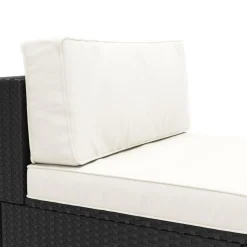 Mittelteil Rattanlounge KRETA schwarz/weiss