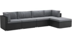 Mittelteil Rattanlounge LINDOS schwarz/anthrazit