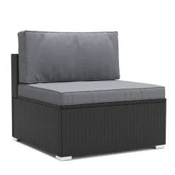 Mittelteil Rattanlounge LINDOS schwarz/anthrazit