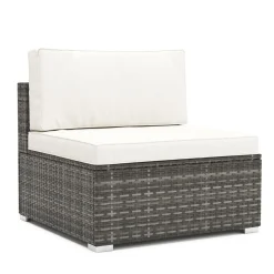Mittelteil Rattanlounge LINDOS grau/weiss