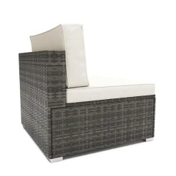 Mittelteil Rattanlounge LINDOS grau/weiss