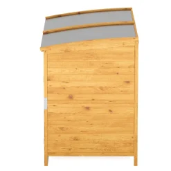 Mülltonnenbox Holz 500L natur/silber