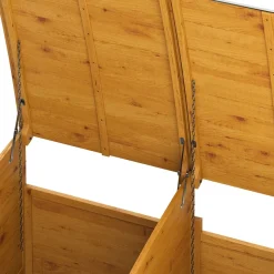 Mülltonnenbox Holz 500L natur/silber