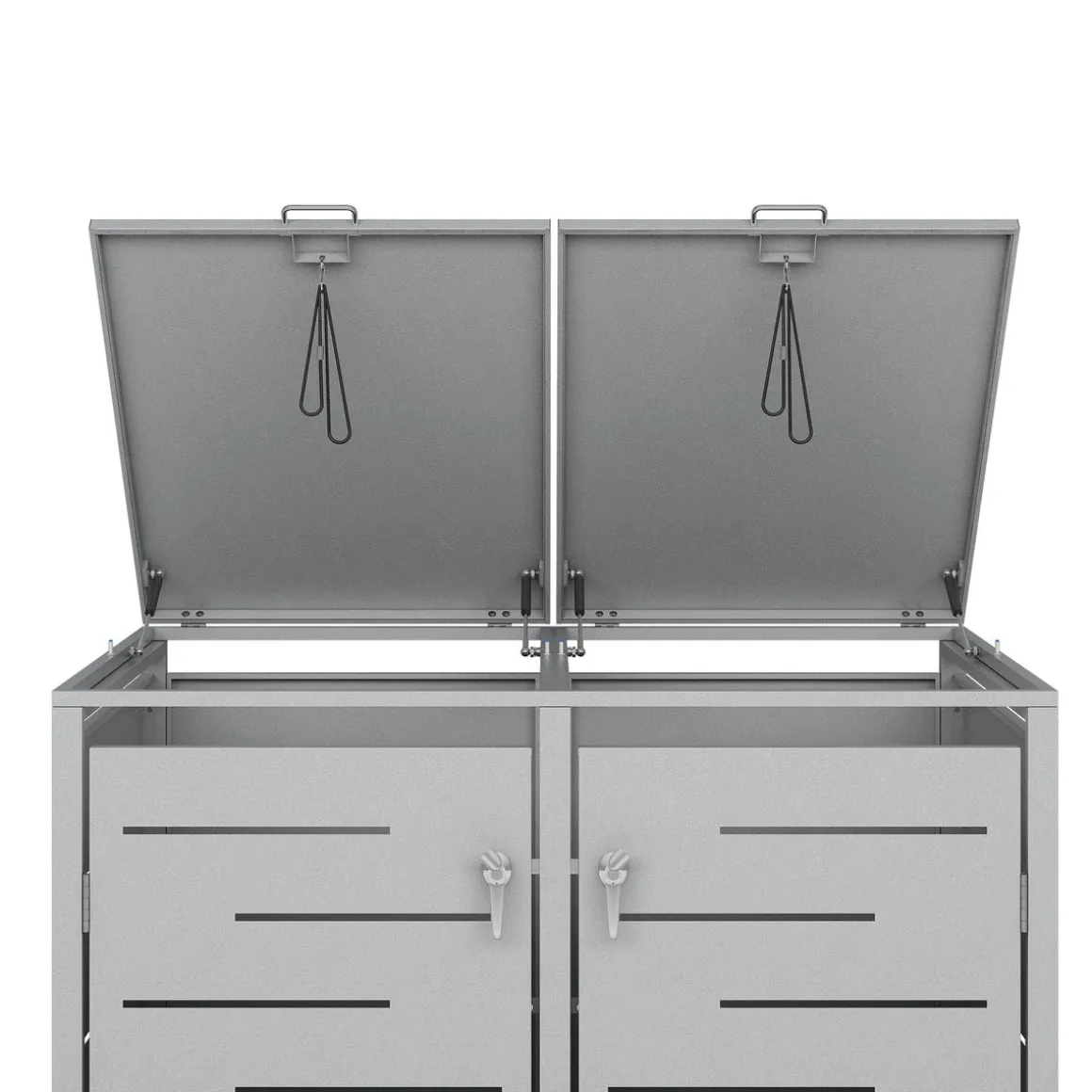 Mülltonnenbox 480L silber