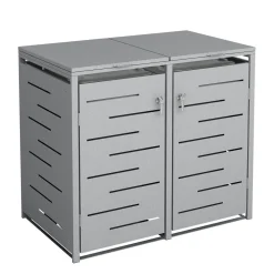 Mülltonnenbox 480L silber