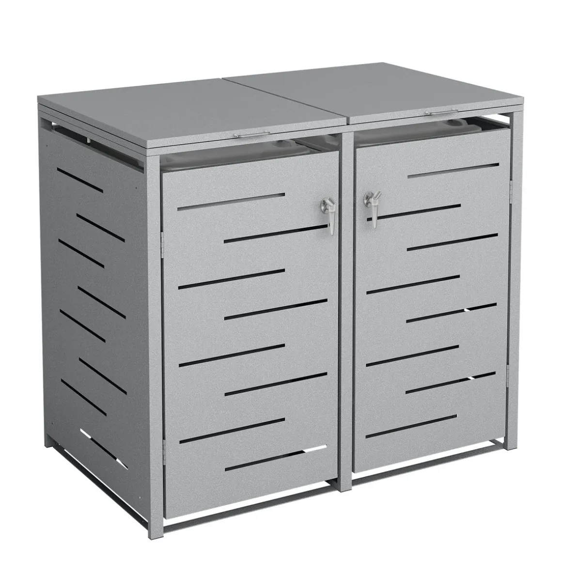 Mülltonnenbox 480L silber