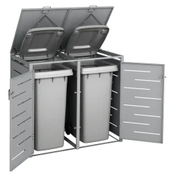 Mülltonnenbox 480L silber