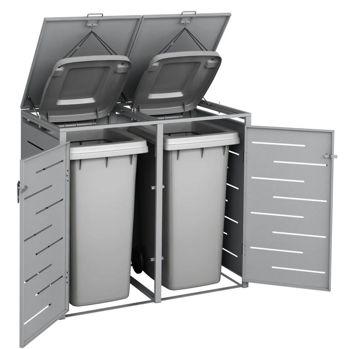 Mülltonnenbox 480L silber