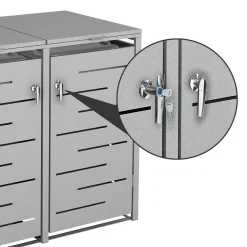Mülltonnenbox 480L silber
