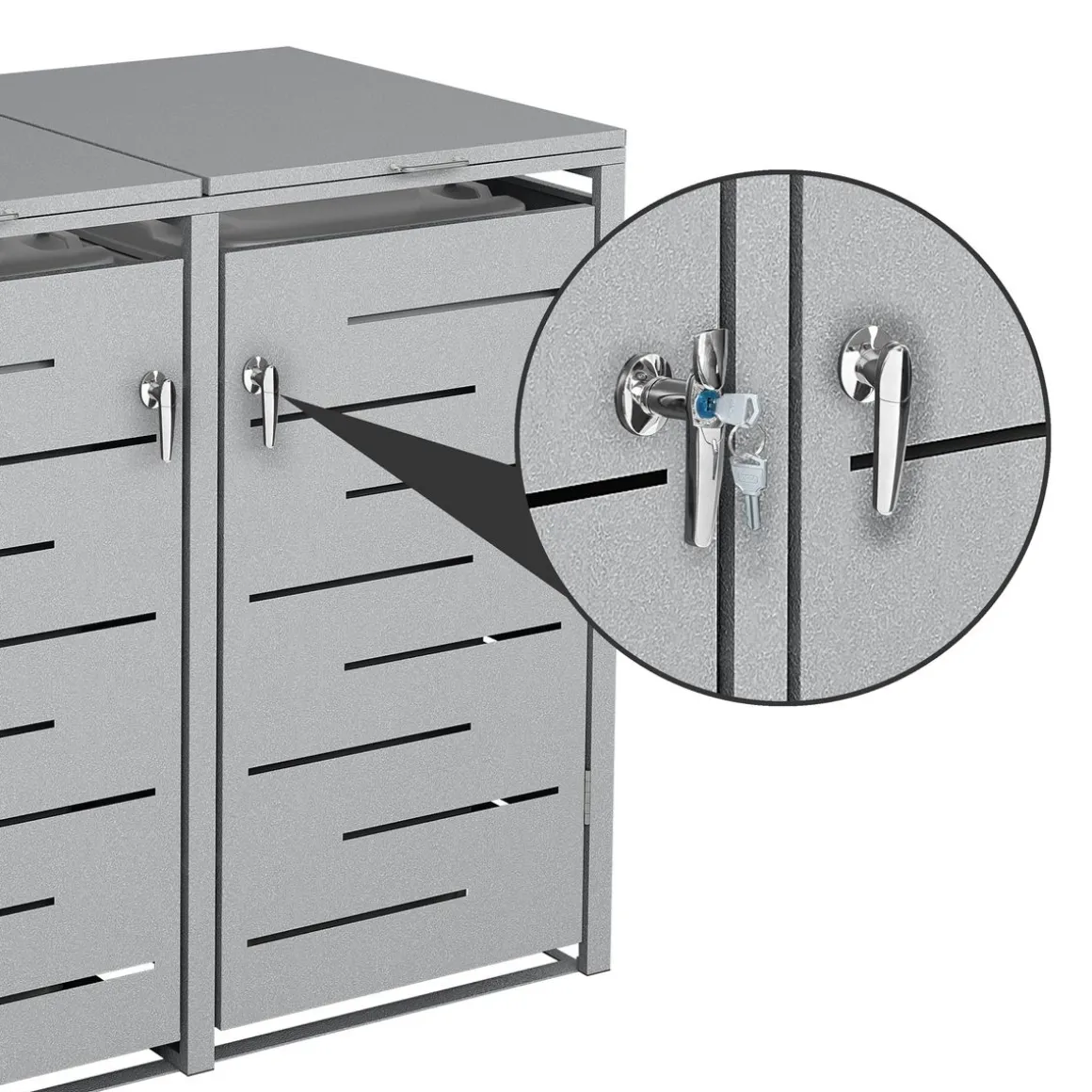 Mülltonnenbox 480L silber