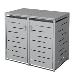 Mülltonnenbox 480L silber