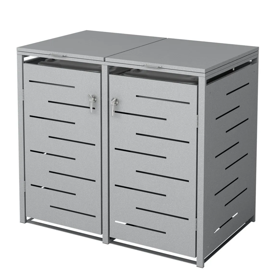 Mülltonnenbox 480L silber