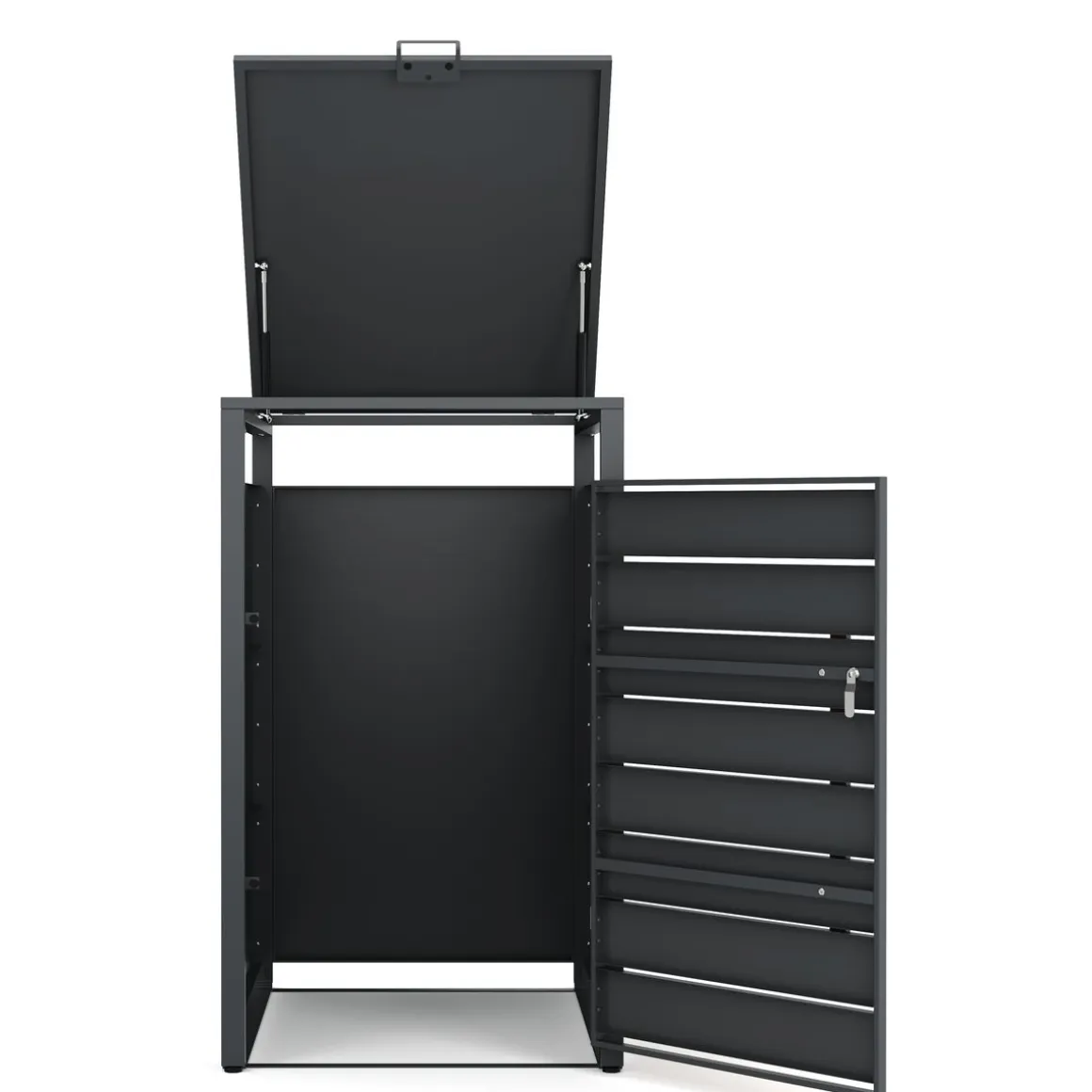 Mülltonnenbox Stahl 1 Fach 240L anthrazit/braun
