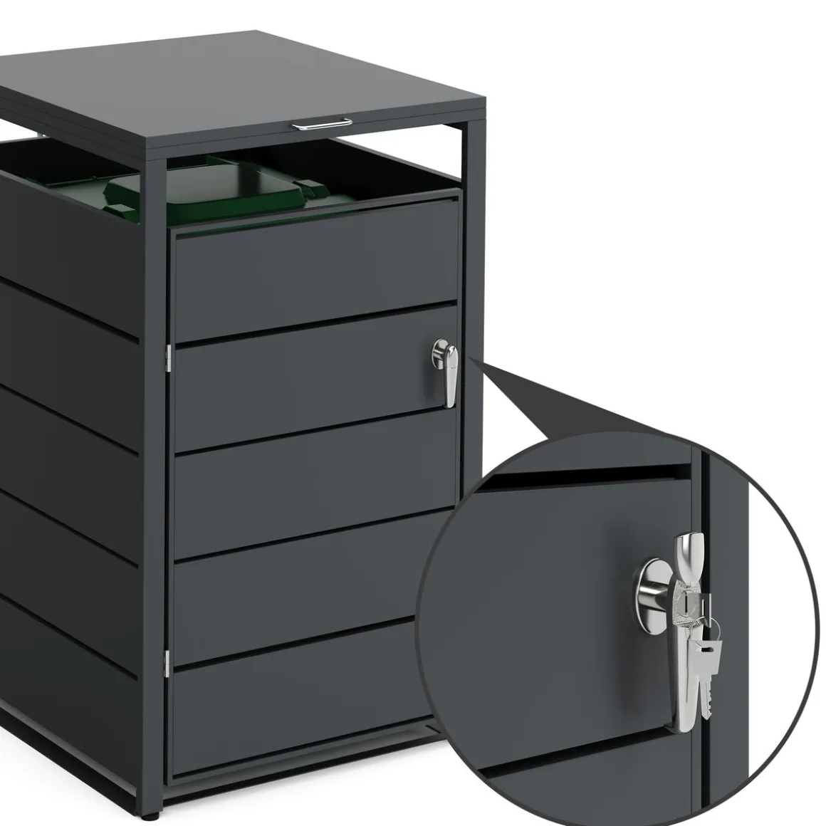 Mülltonnenbox Stahl 1 Fach 240L anthrazit