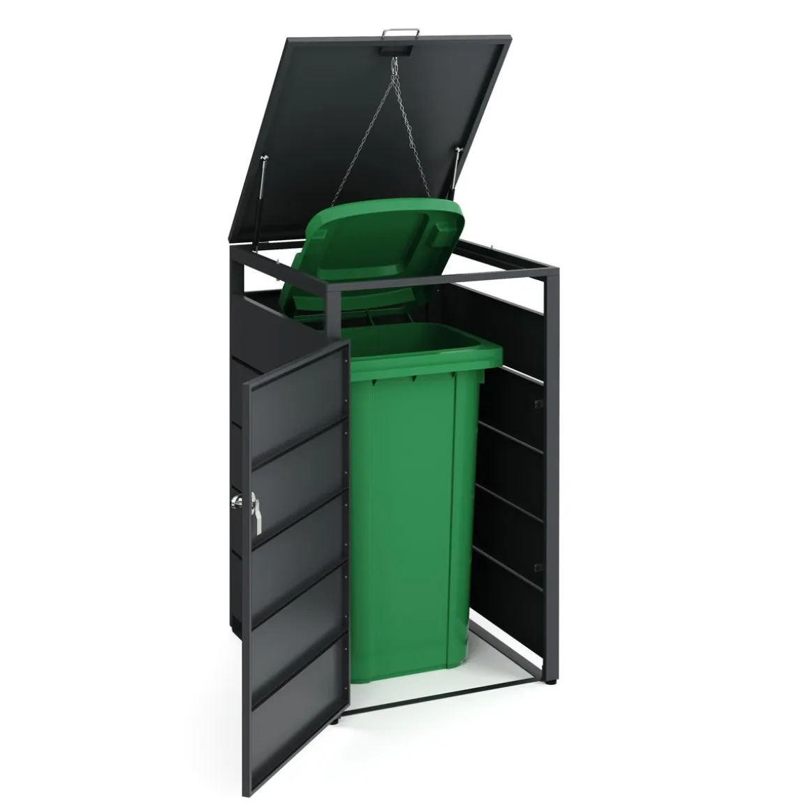 Mülltonnenbox Stahl 1 Fach 240L anthrazit