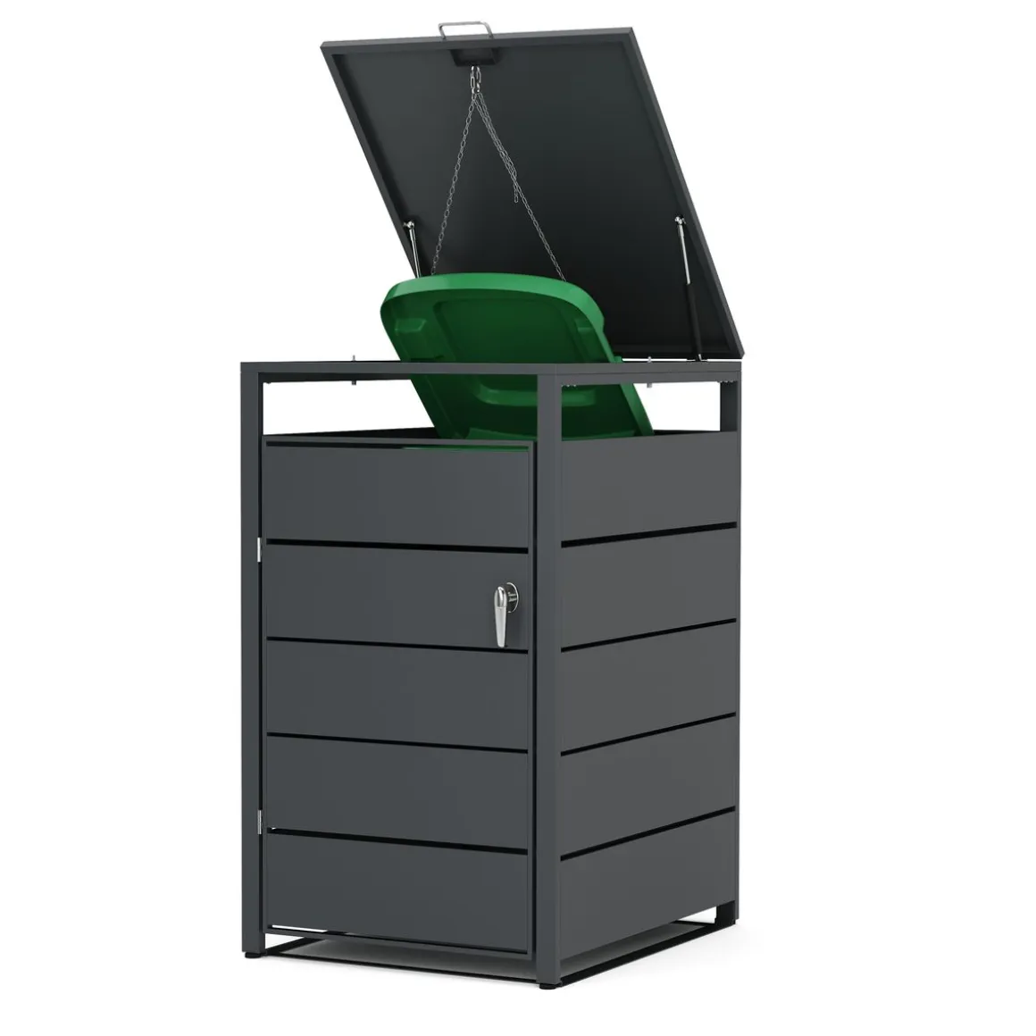 Mülltonnenbox Stahl 1 Fach 240L anthrazit