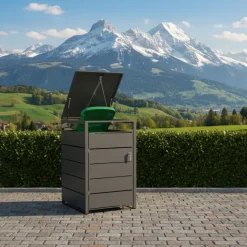 Mülltonnenbox Stahl 1 Fach 240L anthrazit