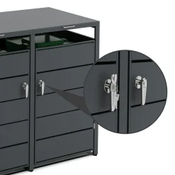 Mülltonnenbox Stahl 2 Fächer 480L anthrazit