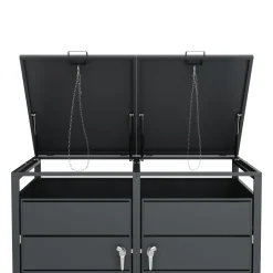 Mülltonnenbox Stahl 2 Fächer 480L anthrazit