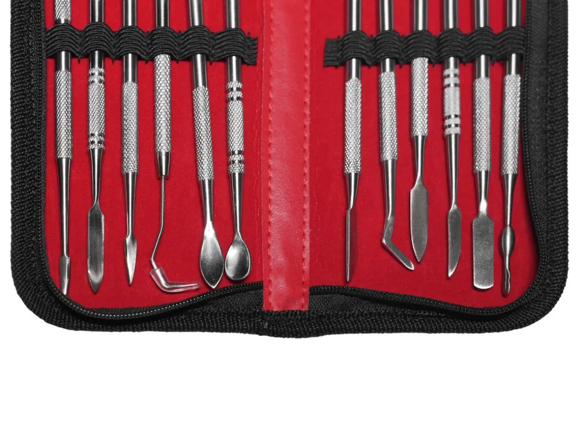 Modellierwerkzeug Set Metall mit Etui 13-teilig