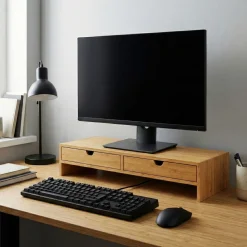 Monitorständer Bambus AURIVA 47 x 18 x 11 cm natur