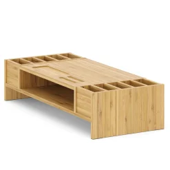 Monitorständer Bambus 65 x 28 x 15 cm natur
