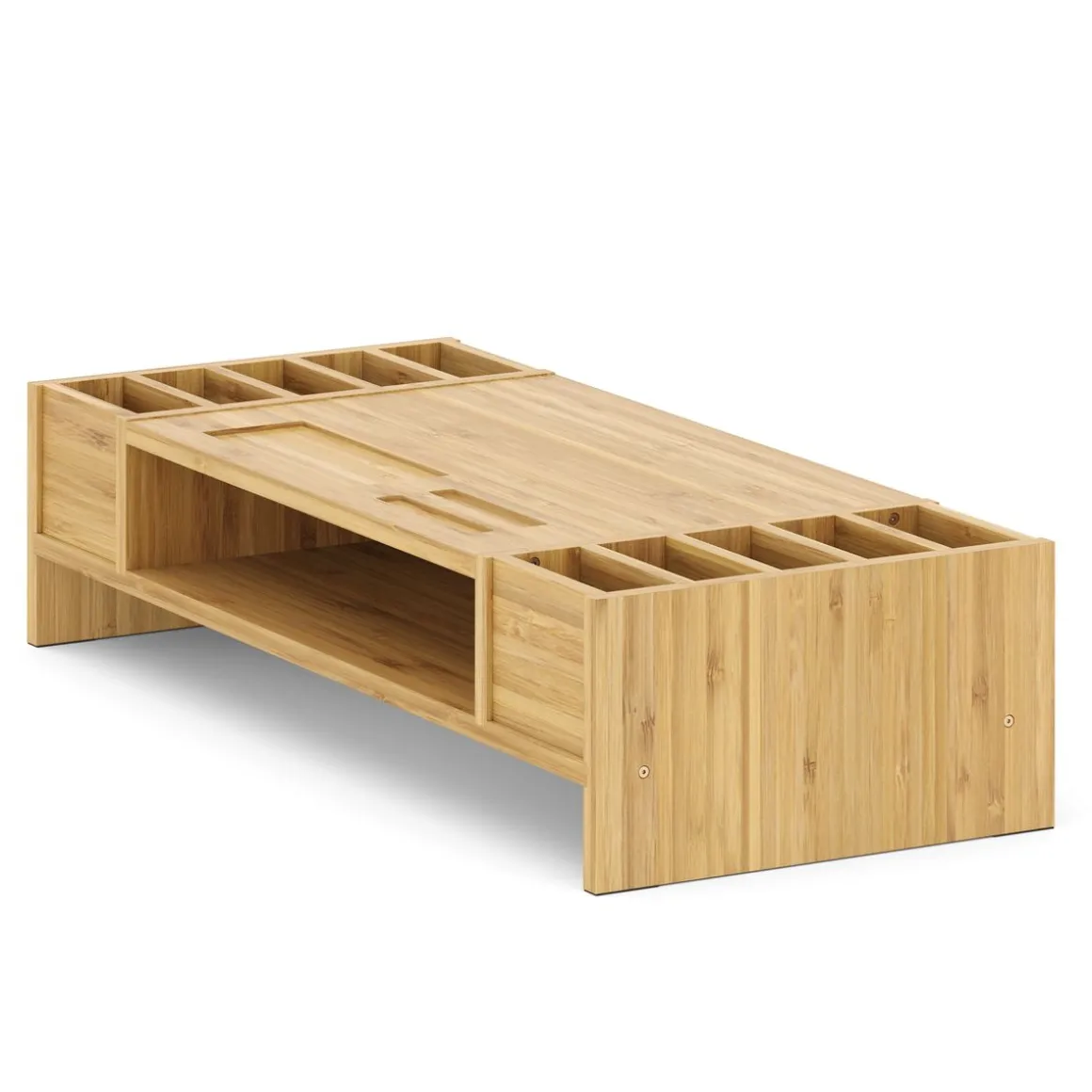 Monitorständer Bambus 65 x 28 x 15 cm natur