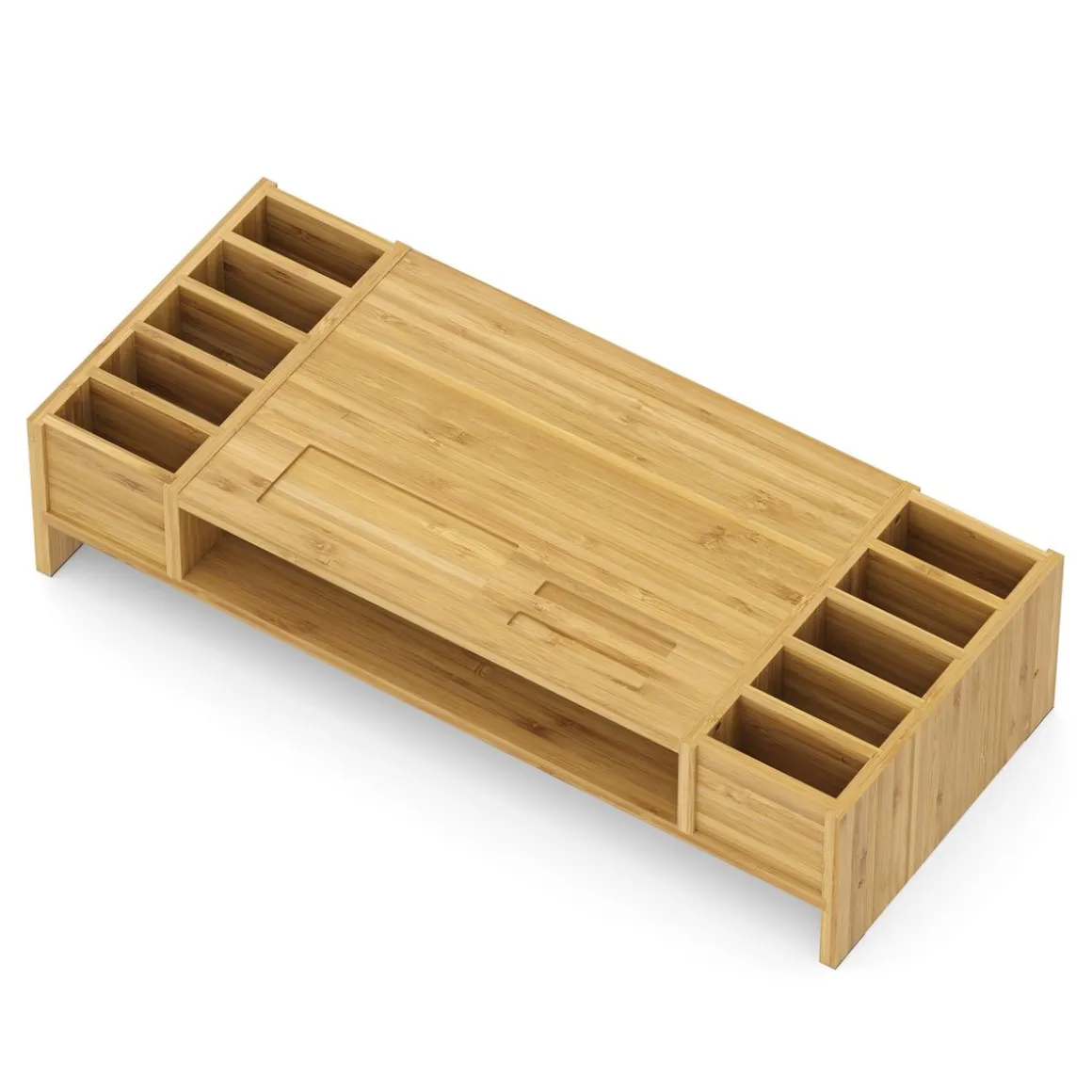 Monitorständer Bambus 65 x 28 x 15 cm natur