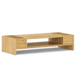 Monitorständer Bambus 65 x 28 x 15 cm natur