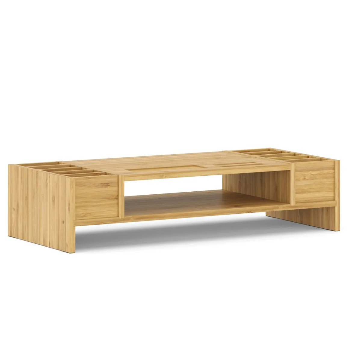 Monitorständer Bambus 65 x 28 x 15 cm natur