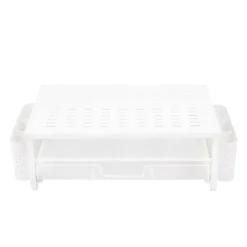 Monitorständer mit Schublade und Stiftehalter 49 x 25 x 15 cm weiss