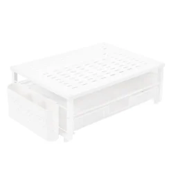 Monitorständer mit Schublade und Stiftehalter 49 x 25 x 15 cm weiss