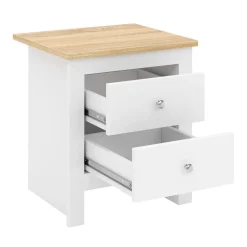 Nachttisch ARLES mit 2 Schubladen 45 x 39 x 50 cm weiss