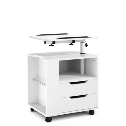Nachttisch EIRA mit verstellbarer Tischplatte 50 x 90 cm weiss