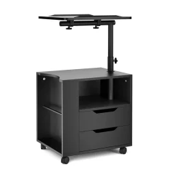 Nachttisch EIRA mit verstellbarer Tischplatte 50 x 90 cm schwarz