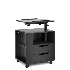 Nachttisch EIRA mit verstellbarer Tischplatte 50 x 90 cm schwarz