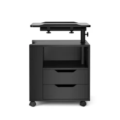 Nachttisch EIRA mit verstellbarer Tischplatte 50 x 90 cm schwarz