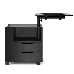 Nachttisch EIRA mit verstellbarer Tischplatte 50 x 90 cm schwarz