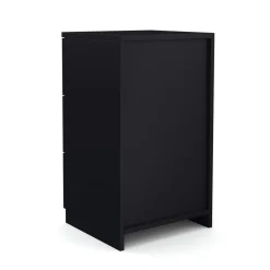 Nachttisch FORTE mit 3 Schubladen schwarz