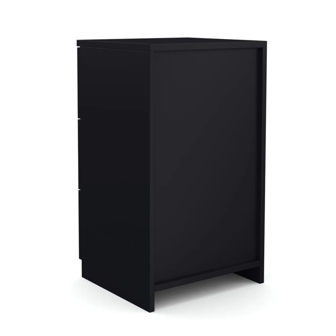 Nachttisch FORTE mit 3 Schubladen schwarz