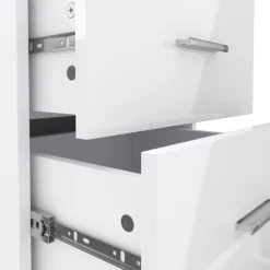 Nachttisch FORTE mit 3 Schubladen Hochglanz weiss