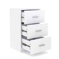 Nachttisch FORTE mit 3 Schubladen weiss