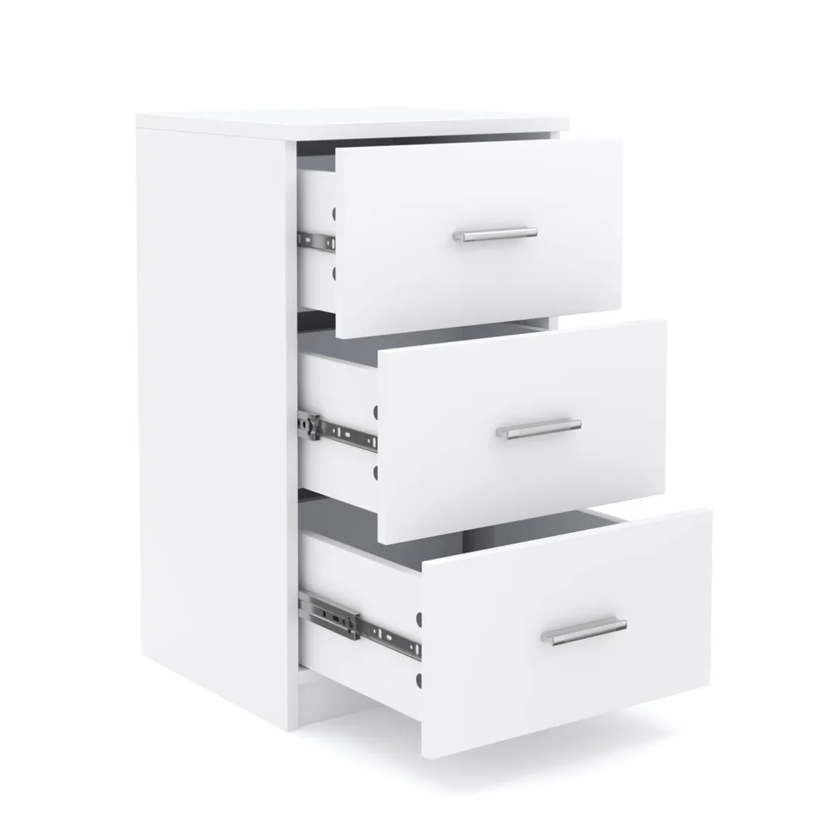 Nachttisch FORTE mit 3 Schubladen weiss
