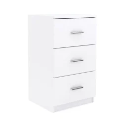 Nachttisch FORTE mit 3 Schubladen weiss